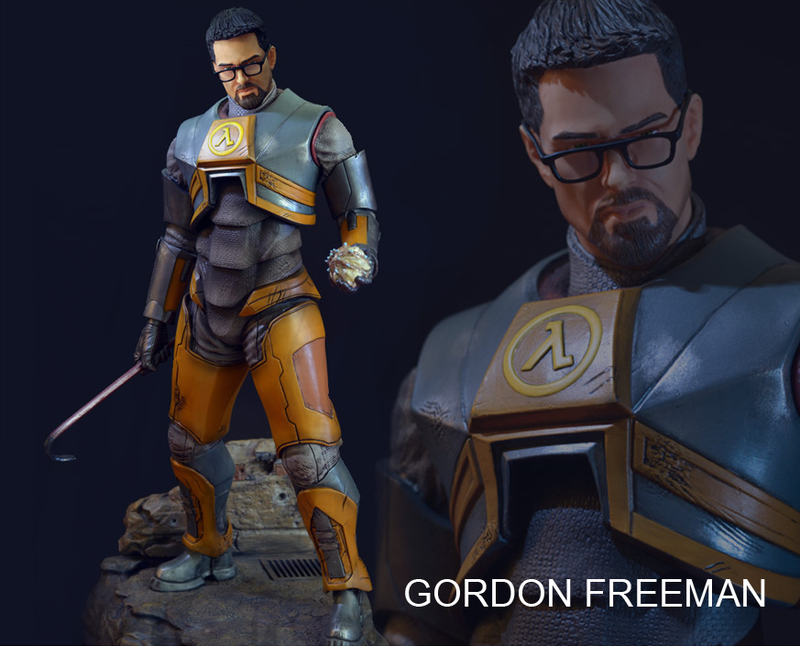 Illustration for article titled Giant 20-Inch Gordon Freeman Statue Keeps Headcrabs Off Your Bookshelf